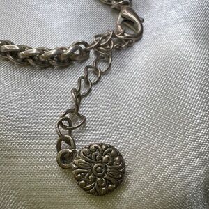 Silver Chain Bracelet with Floral Charm